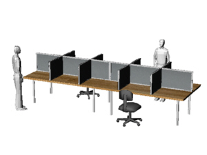 Desktop office panels for telemarketing, for Sears