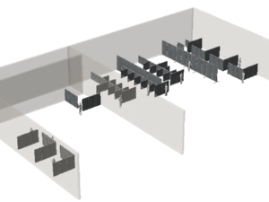 Large office partition system with cubicles and offices for Advanced Marketing